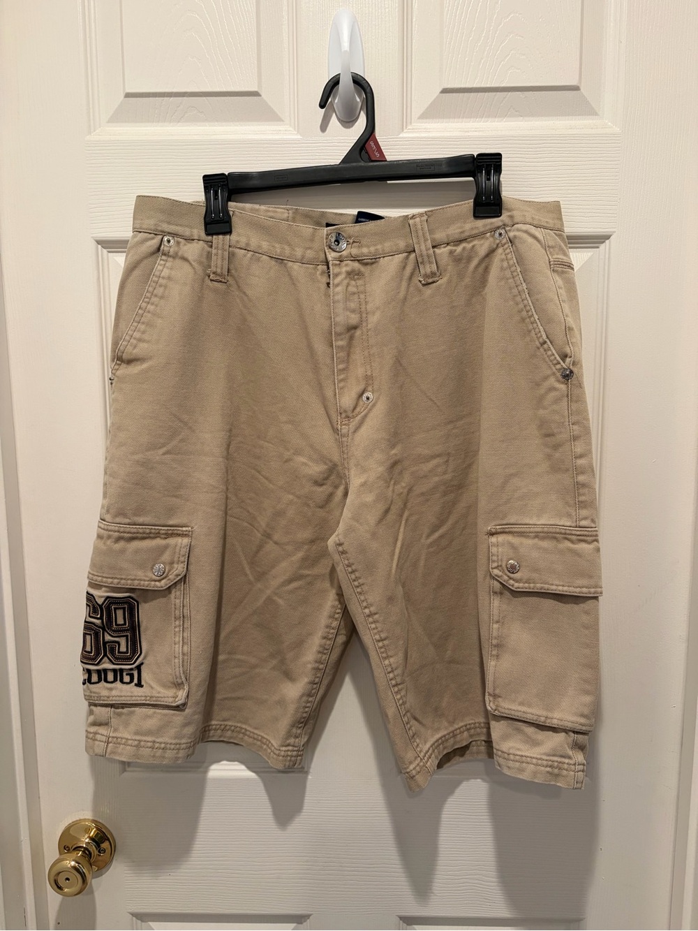 COOGI Beige Cargo Shorts with Side Patch Pocket